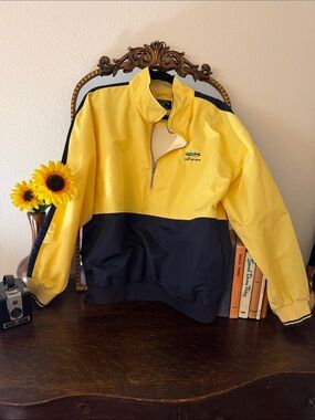 Cutter & Buck Yellow and Black Jacket Label Close-Up